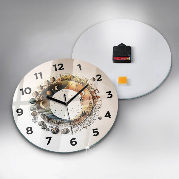 Round glass wall clock Astronomy clock