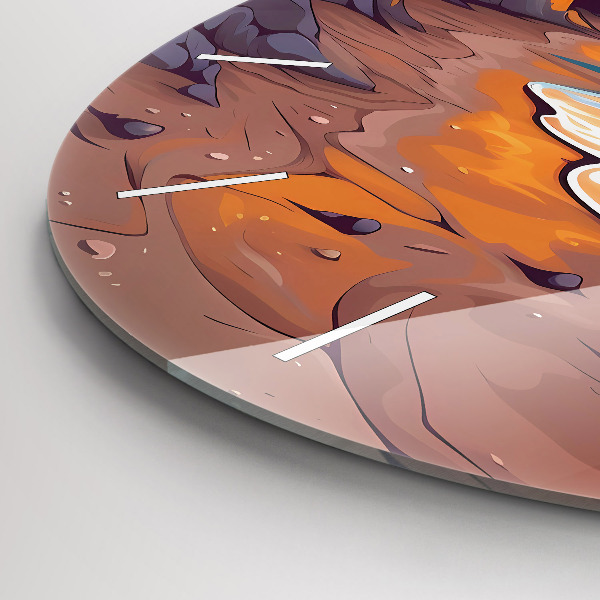 Round glass wall clock Fairytale ocean and sun