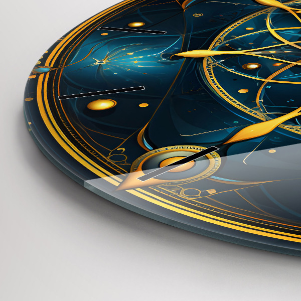 Round glass wall clock Horoscope clock