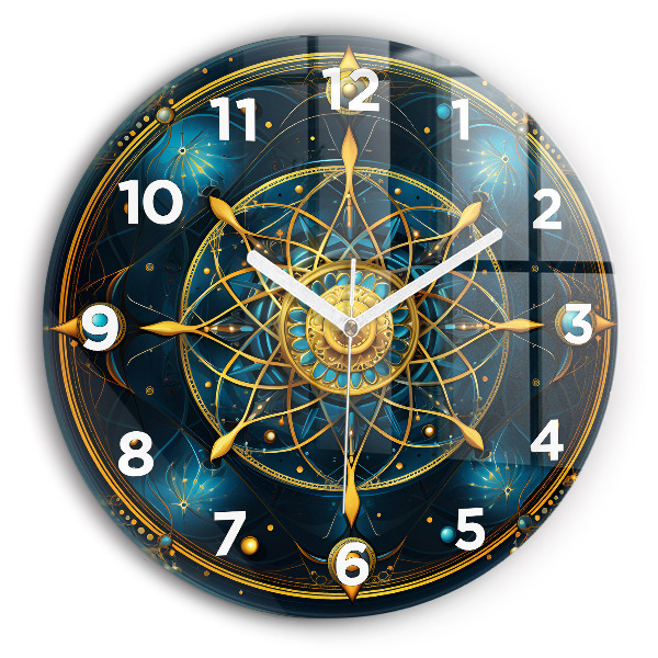 Round glass wall clock Horoscope clock