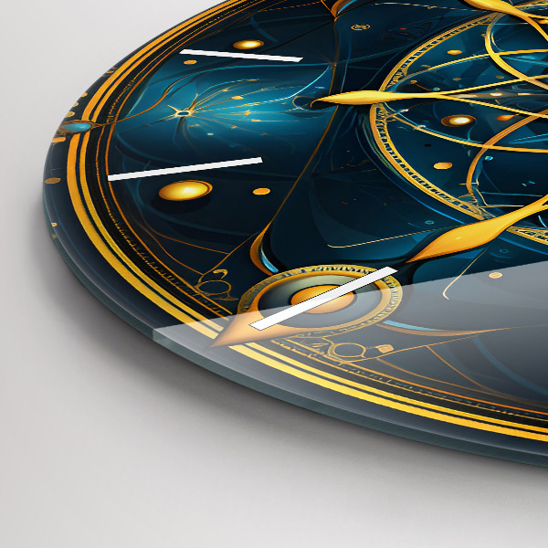 Round glass wall clock Horoscope clock