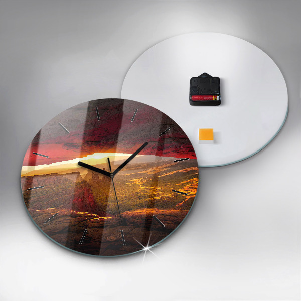 Round glass wall clock Grand Canyon Arizona