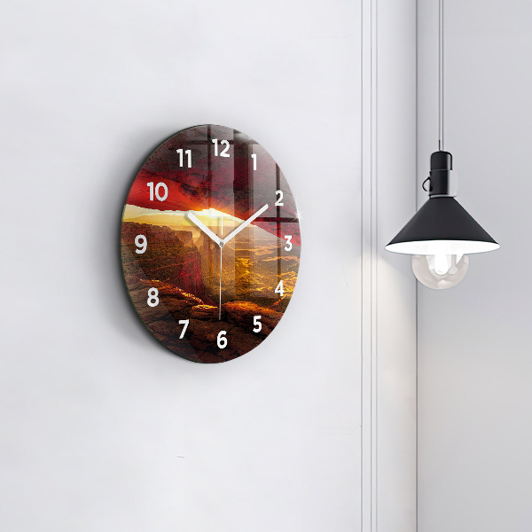 Round glass wall clock Grand Canyon Arizona