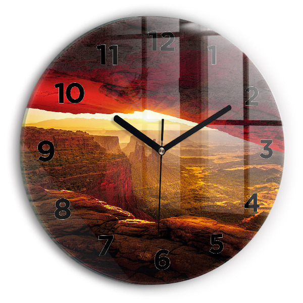 Round glass wall clock Grand Canyon Arizona