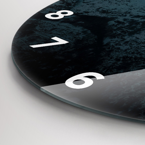 Round glass wall clock Sunset in the mountains