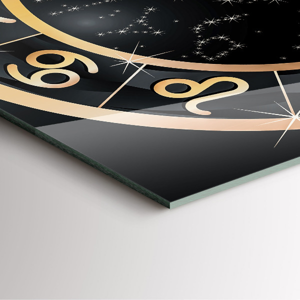 Square kitchen clock Black zodiac signs