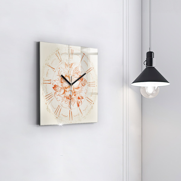 Square kitchen clock Roman motif