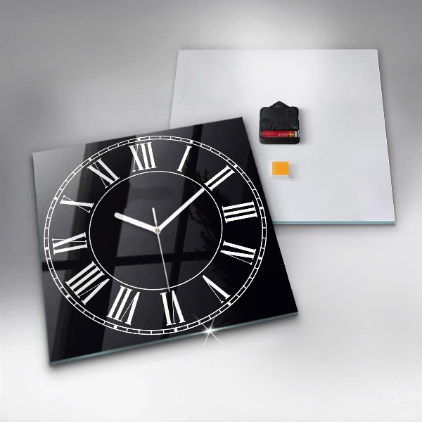 Square kitchen clock Black Roman numerals