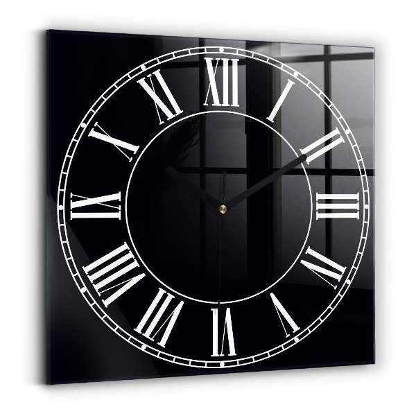 Square kitchen clock Black Roman numerals