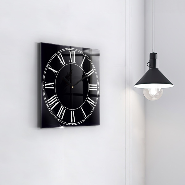 Square kitchen clock Black Roman numerals