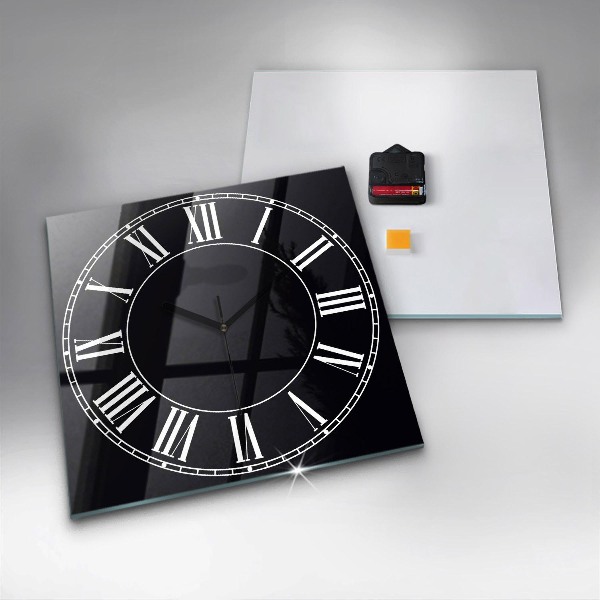 Square kitchen clock Black Roman numerals