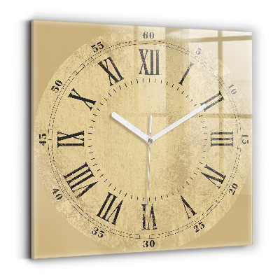 Square kitchen clock Brown Roman numerals
