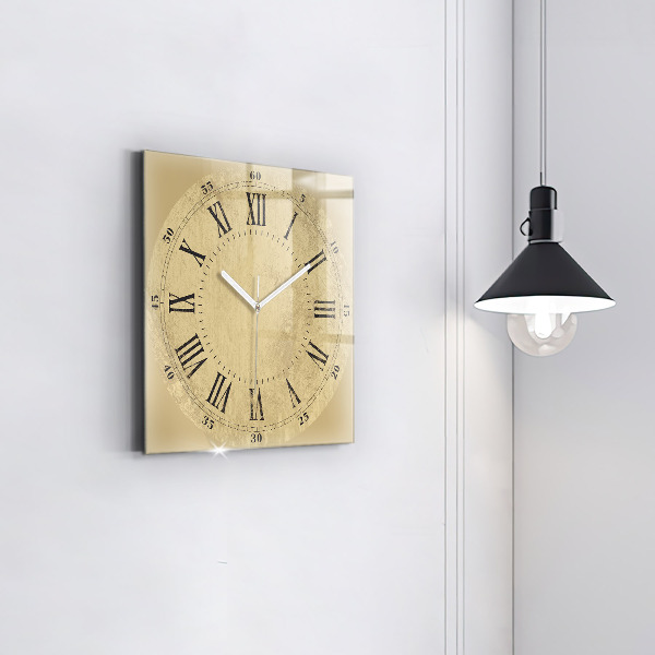 Square kitchen clock Brown Roman numerals