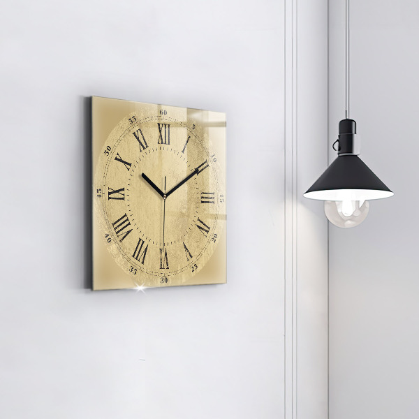 Square kitchen clock Brown Roman numerals