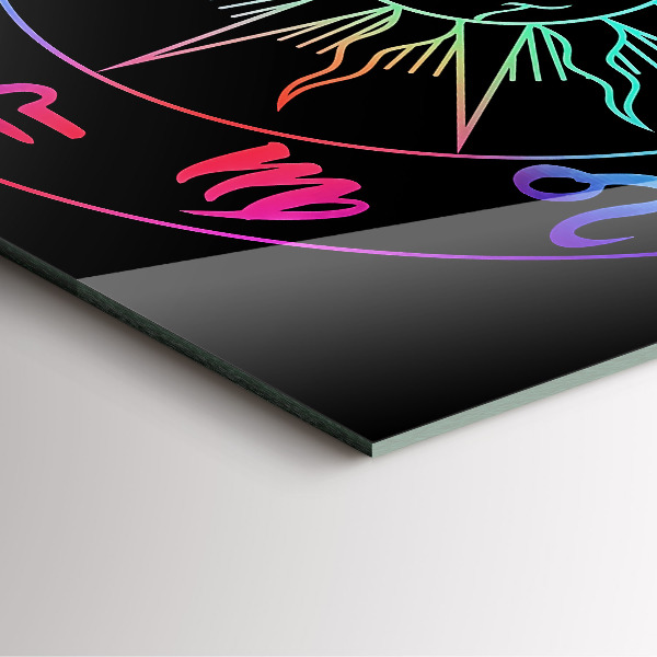 Square kitchen clock Rainbow zodiac signs