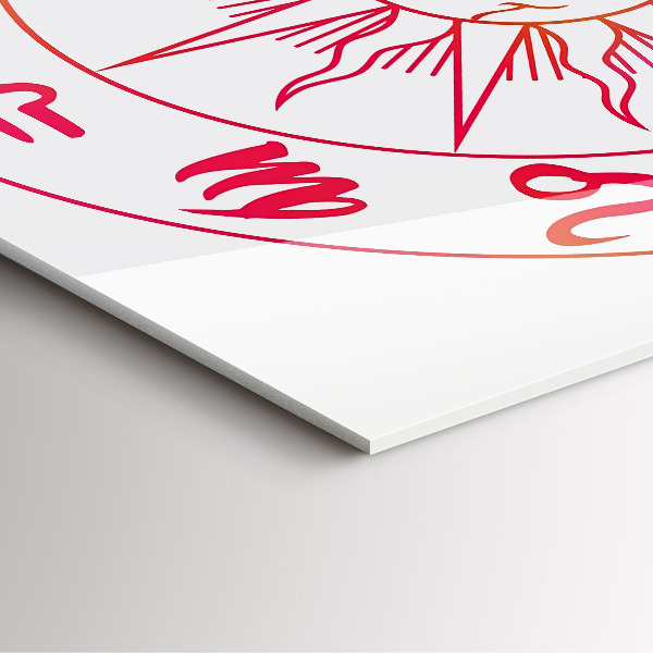 Square kitchen clock Colorful zodiac signs