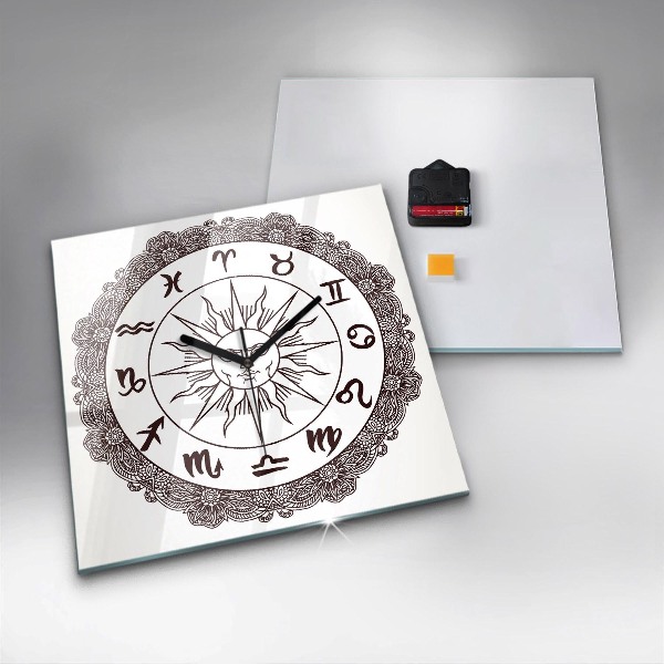 Square kitchen clock Decorative zodiacs
