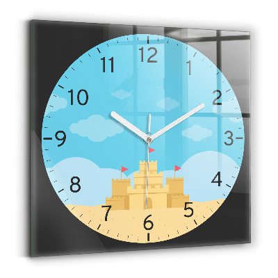 Square kitchen clock Sandcastle