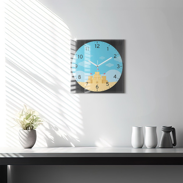 Square kitchen clock Sandcastle