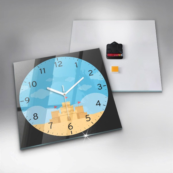 Square kitchen clock Sandcastle