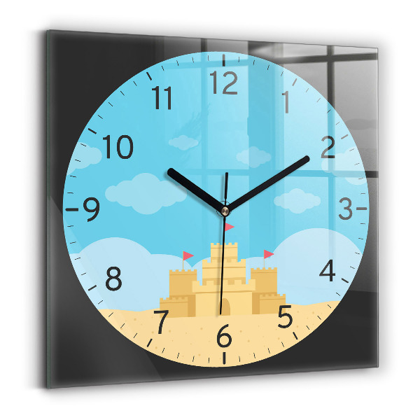Square kitchen clock Sandcastle