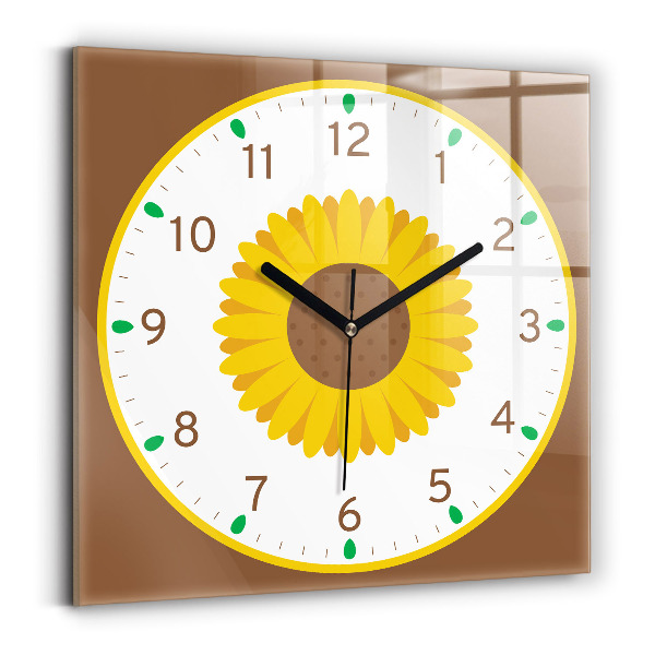 Square kitchen clock Sunflower flower
