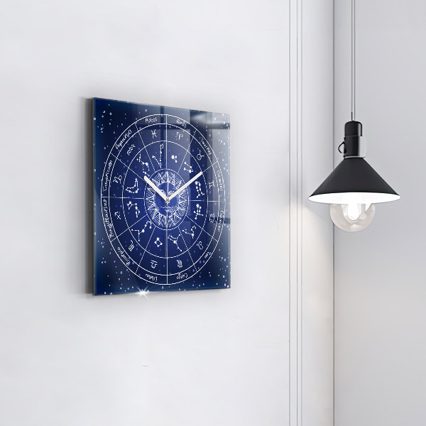 Square kitchen clock Zodiac constellations