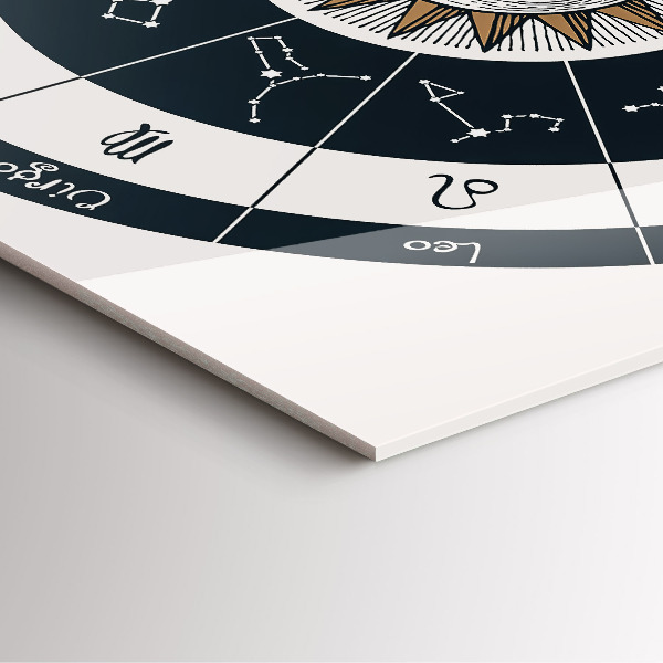 Square kitchen clock Zodiac constellations on blue background