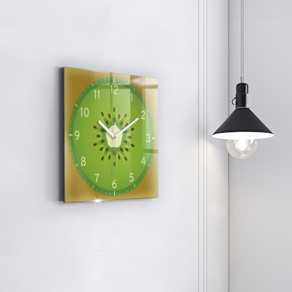 Square kitchen clock Kiwi fruit