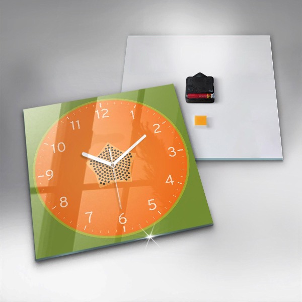 Square kitchen clock Papaya fruit