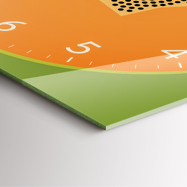 Square kitchen clock Papaya fruit