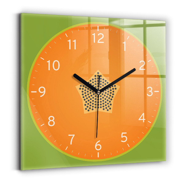 Square kitchen clock Papaya fruit