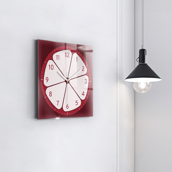 Square kitchen clock Sliced ​​fruit