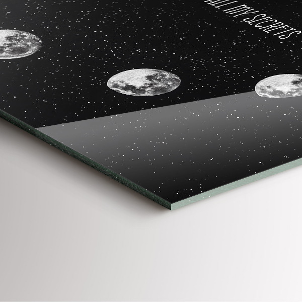 Square kitchen clock Moon phases and inscription