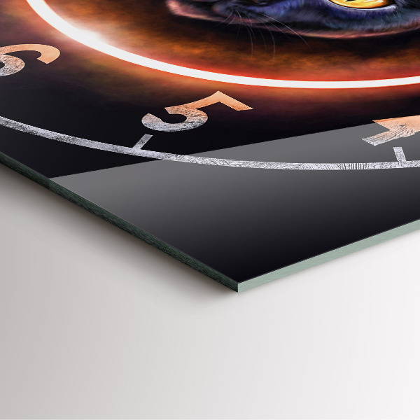 Square kitchen clock Magic cat