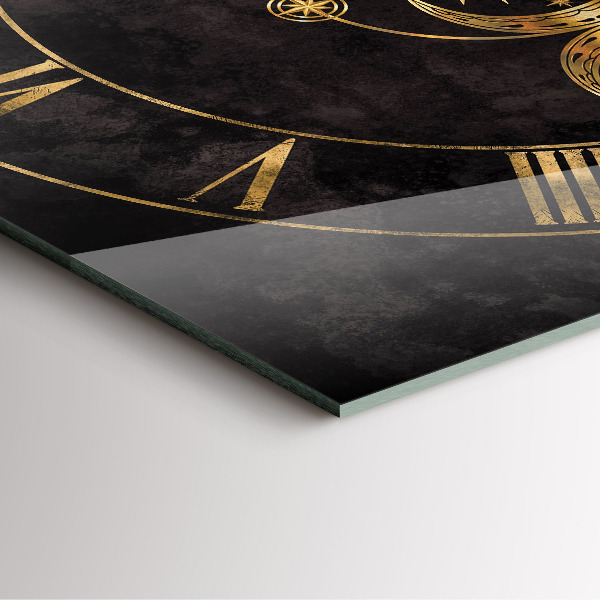 Square kitchen clock Golden Roman numerals