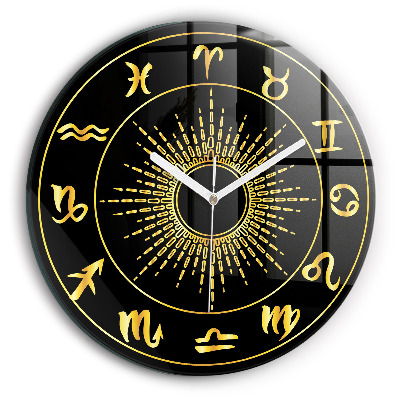 Round wall clock Zodiac Signs