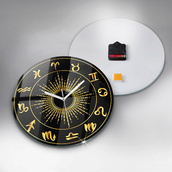 Round wall clock Zodiac Signs