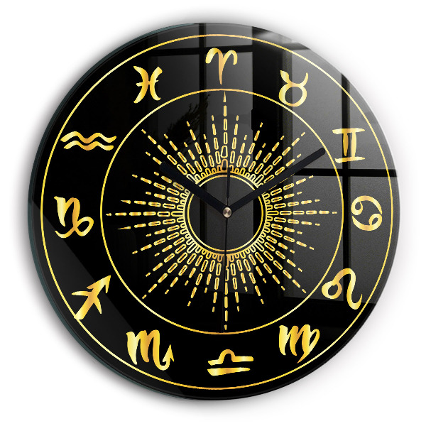 Round wall clock Zodiac Signs
