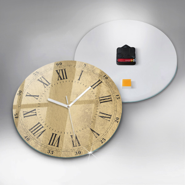Round wall clock Brown Roman Numerals
