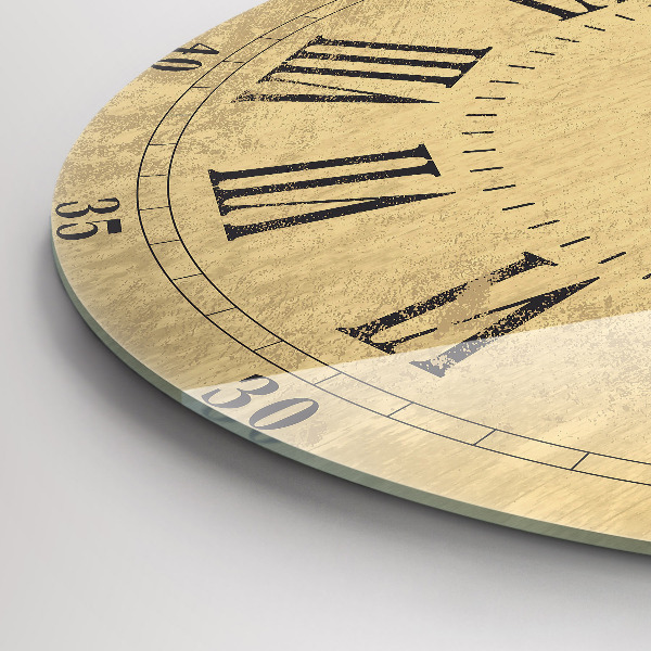 Round wall clock Brown Roman Numerals