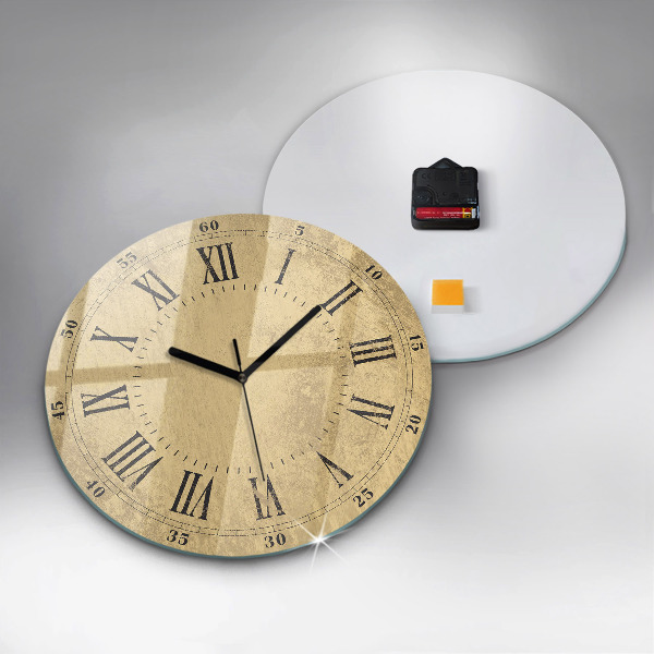 Round wall clock Brown Roman Numerals