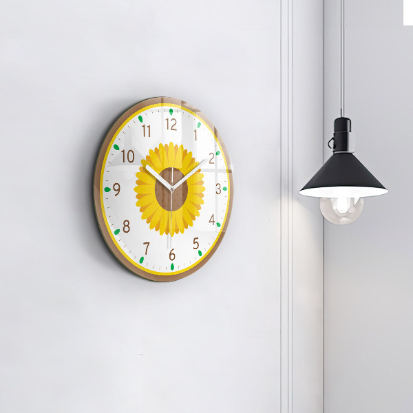 Round wall clock Sunflower Flower