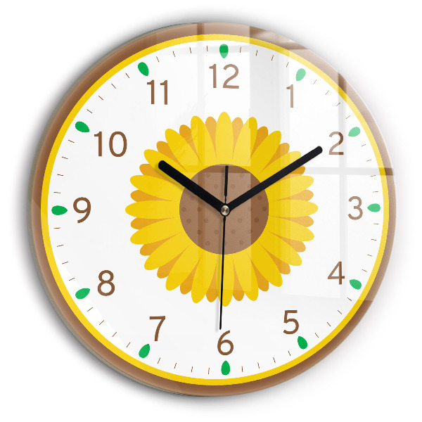 Round wall clock Sunflower Flower
