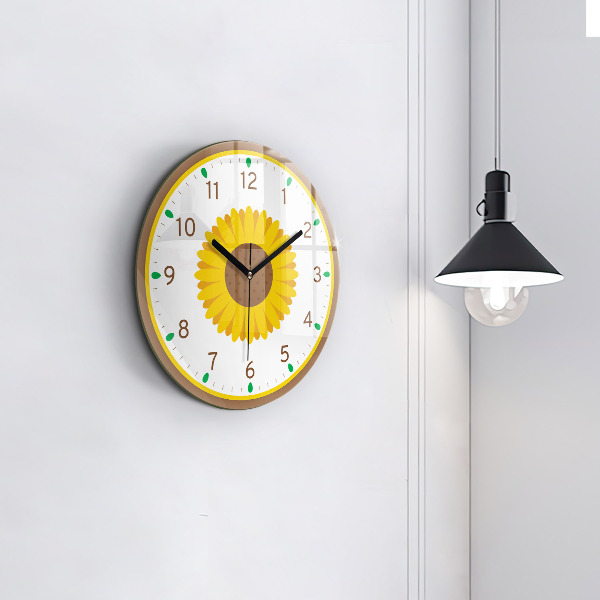 Round wall clock Sunflower Flower