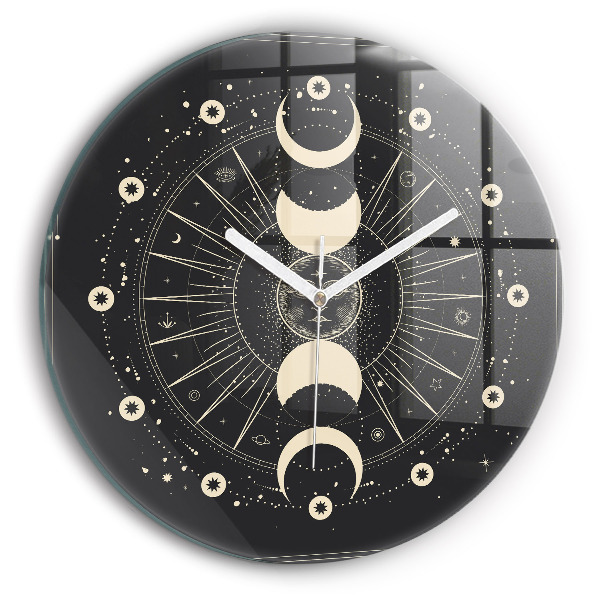 Round wall clock Moons and Sun