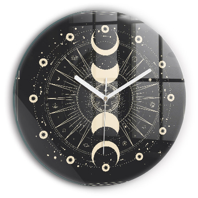 Round wall clock Moons and Sun