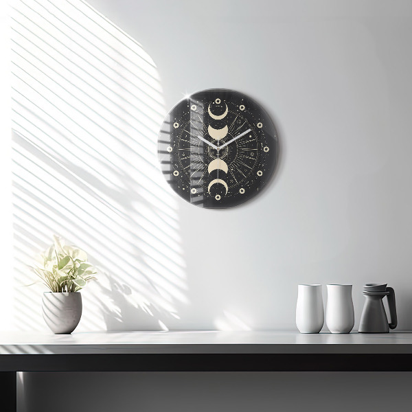 Round wall clock Moons and Sun