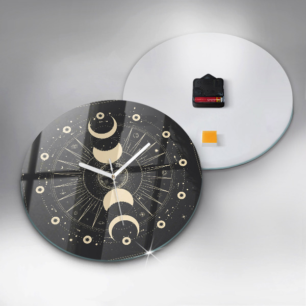 Round wall clock Moons and Sun