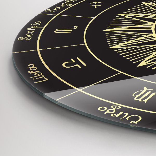Round wall clock Zodiacs and Sun
